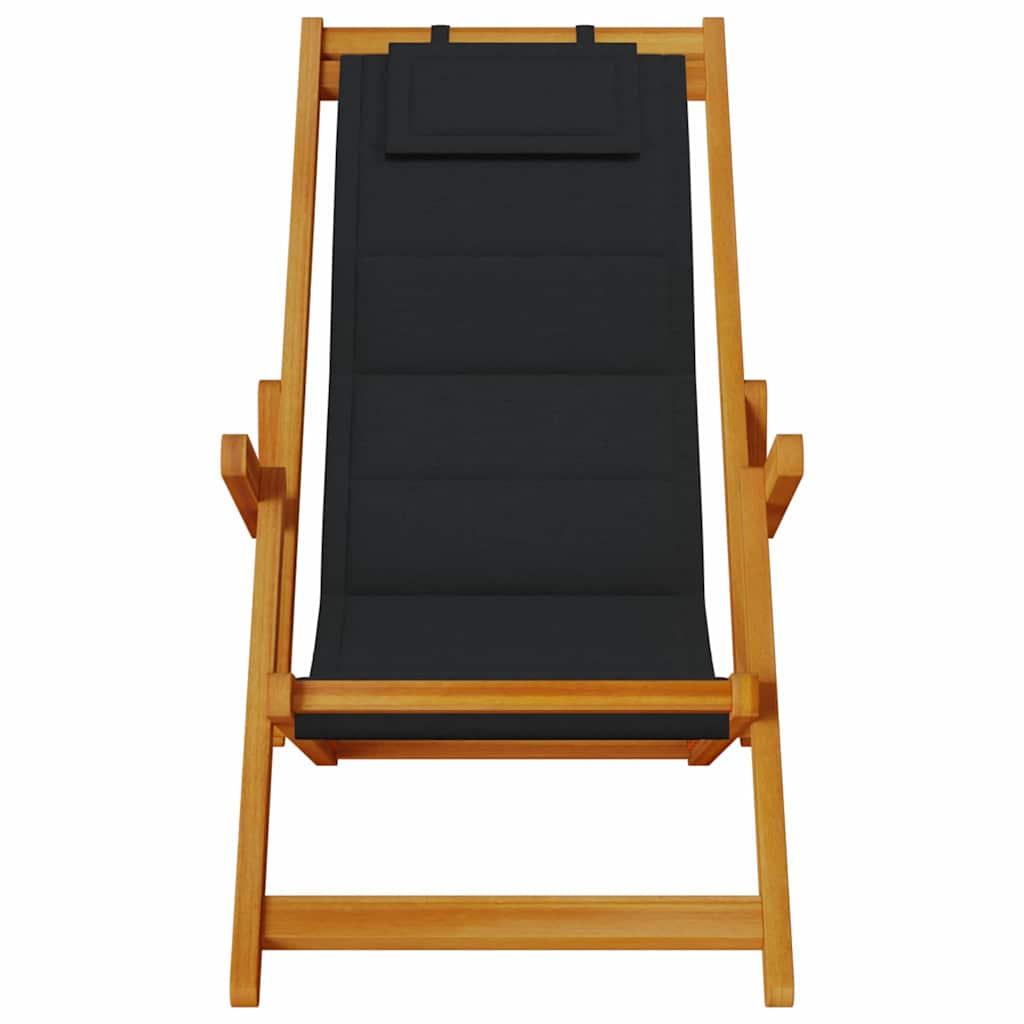Beach Chair 2 pcs Brown Solid Acacia Wood