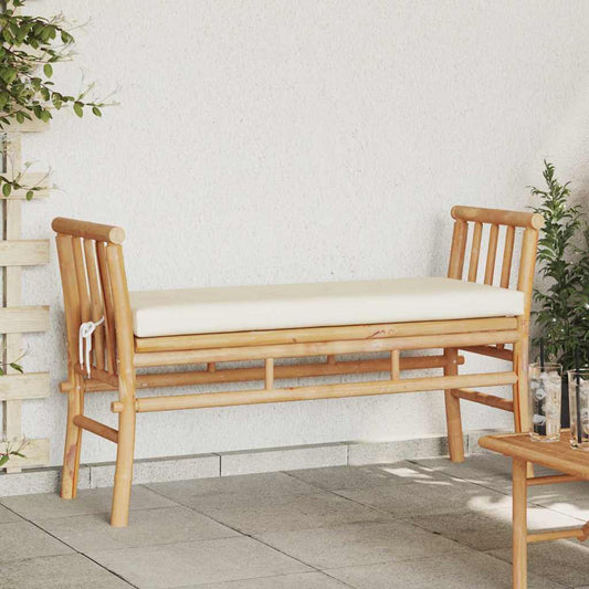 Garden Bench 2 -Seater 110 x 38 x 65cm Bamboo Brown Rectangular