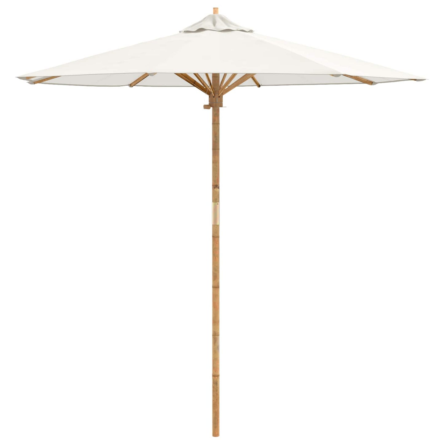 Garden Parasol Cream White Ø 217 x 230 cm Bamboo