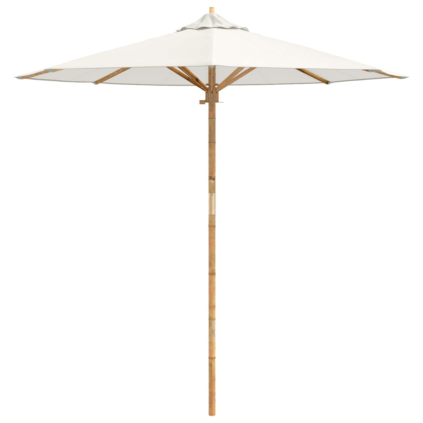 Garden Parasol Cream White Ø 217 x 230 cm Bamboo