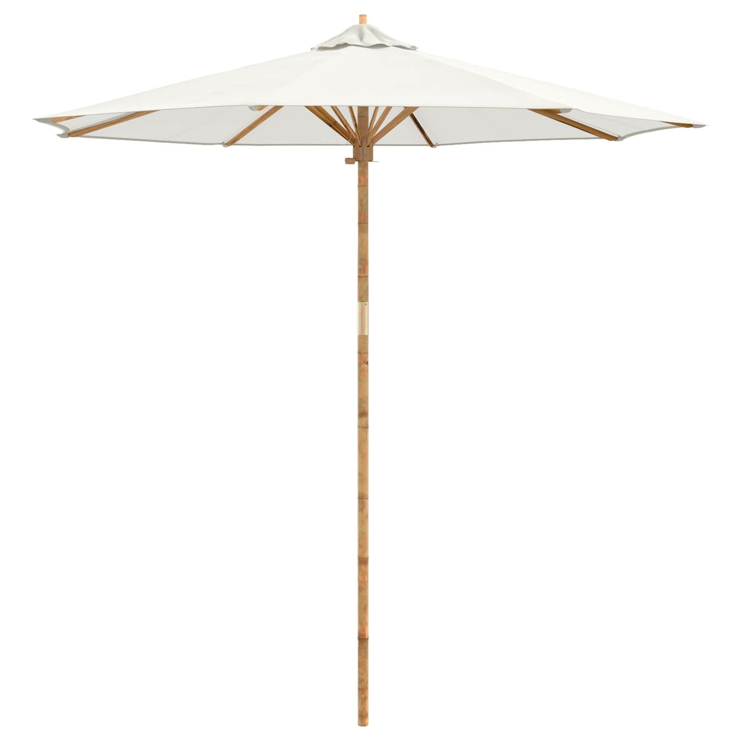 Garden Parasol Cream White Ø 240 x 260 cm Bamboo