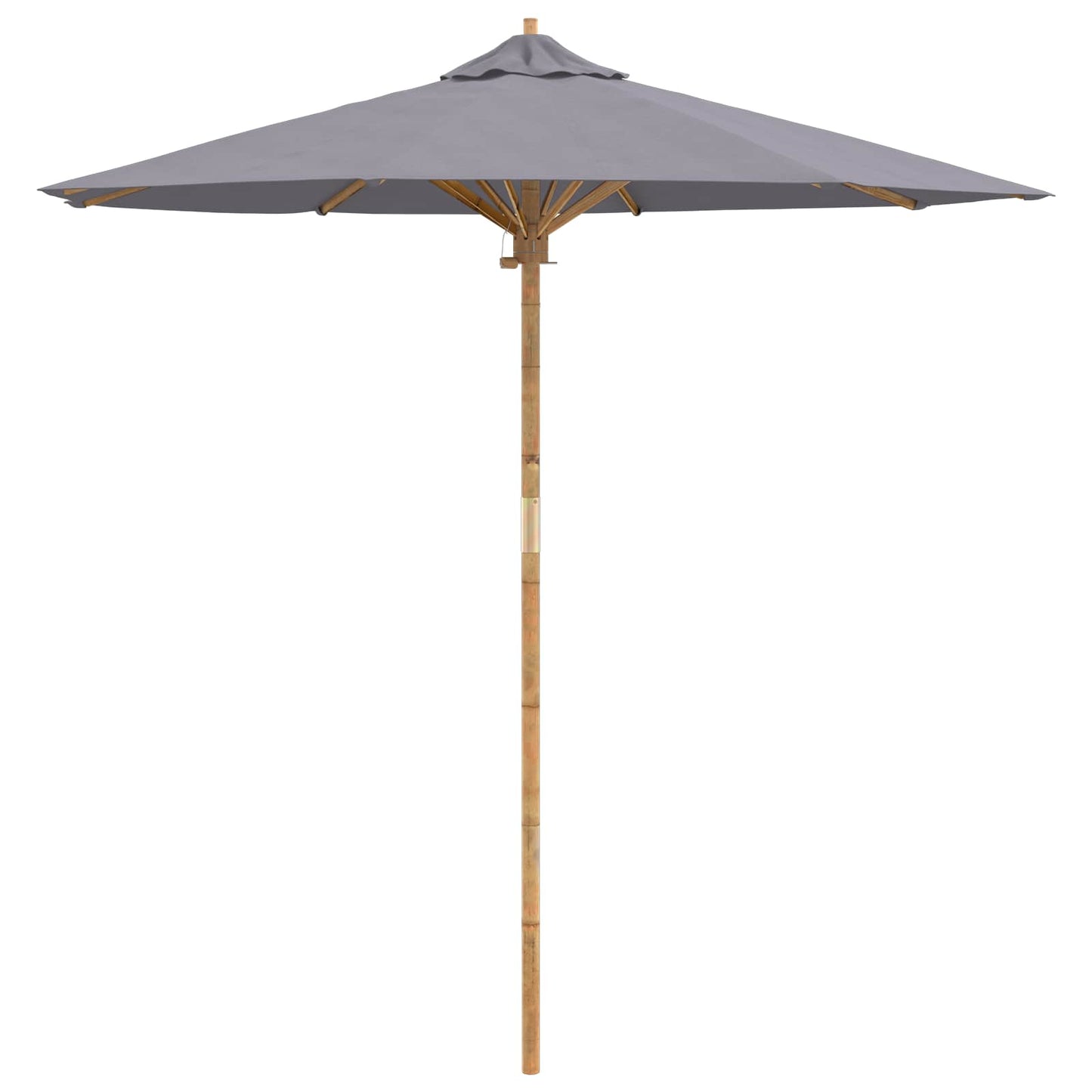 Garden Parasol Dark Grey Ø 217 x 230 cm Bamboo