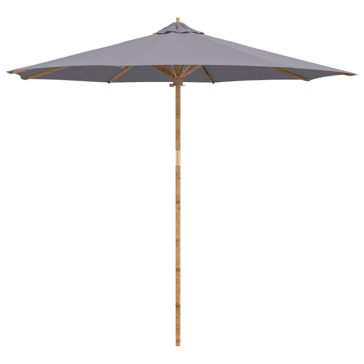 Garden Parasol Dark Grey Ø 270 x 260 cm Bamboo