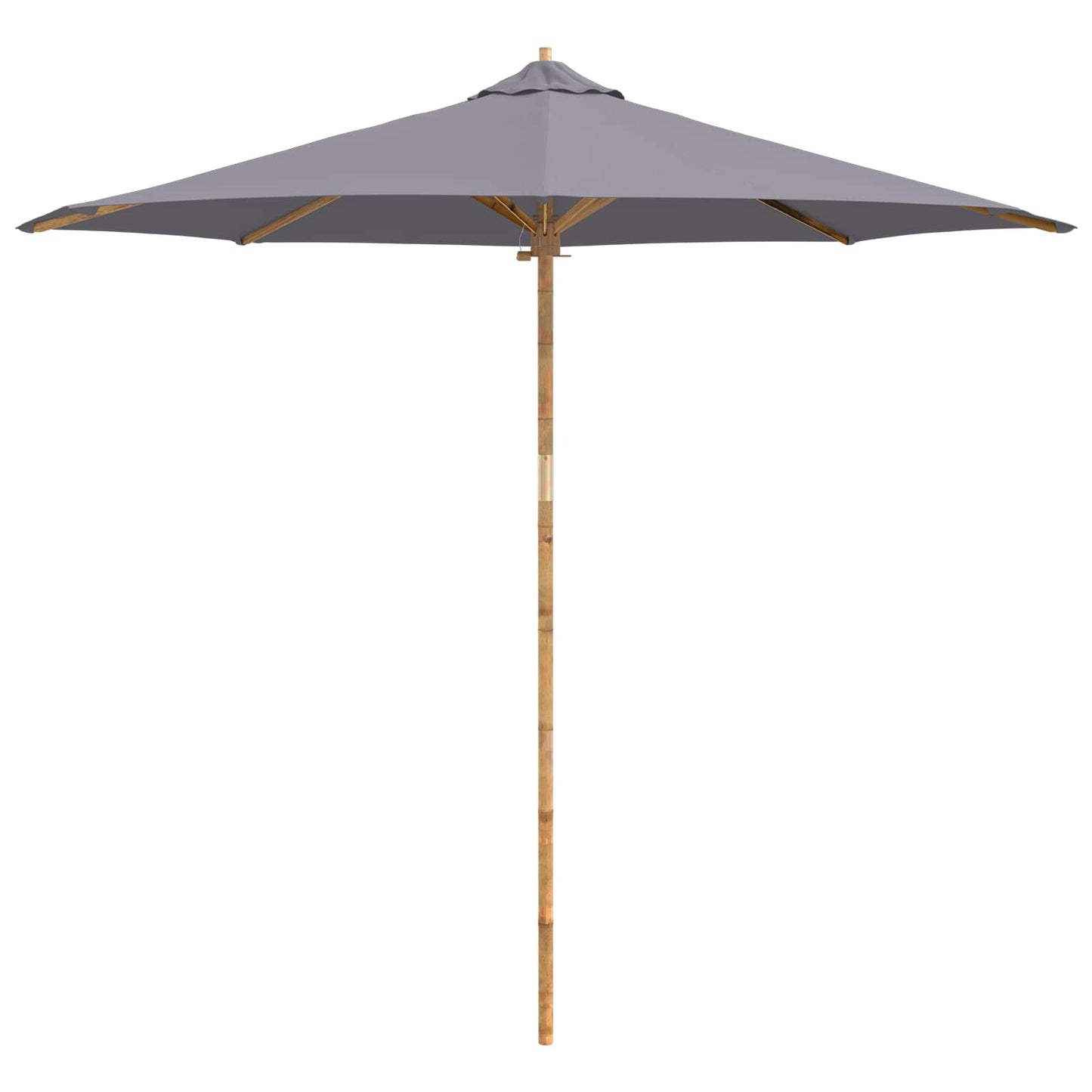 Garden Parasol Dark Grey Ø 270 x 260 cm Bamboo