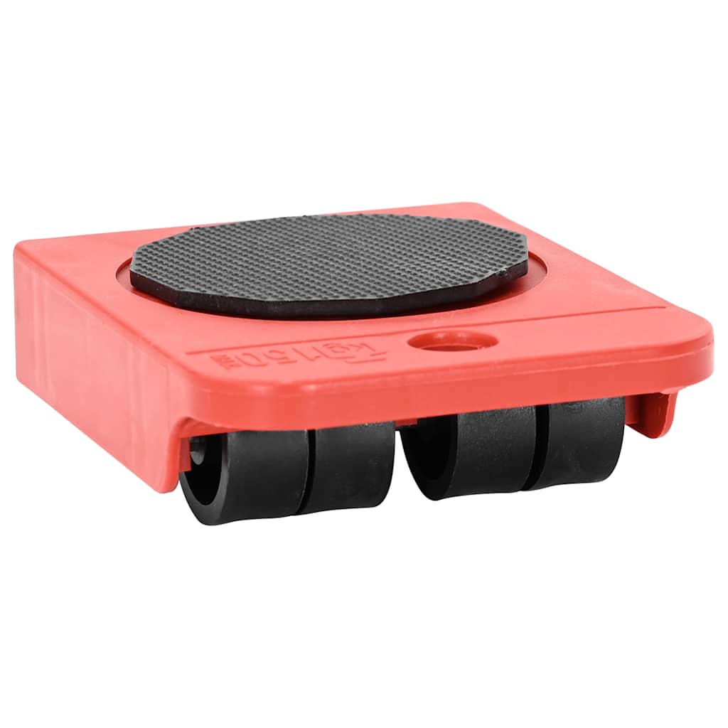 Furniture Rollers 8 pcs with Lifters Red 9,8x7,5x3 cm 150 kg