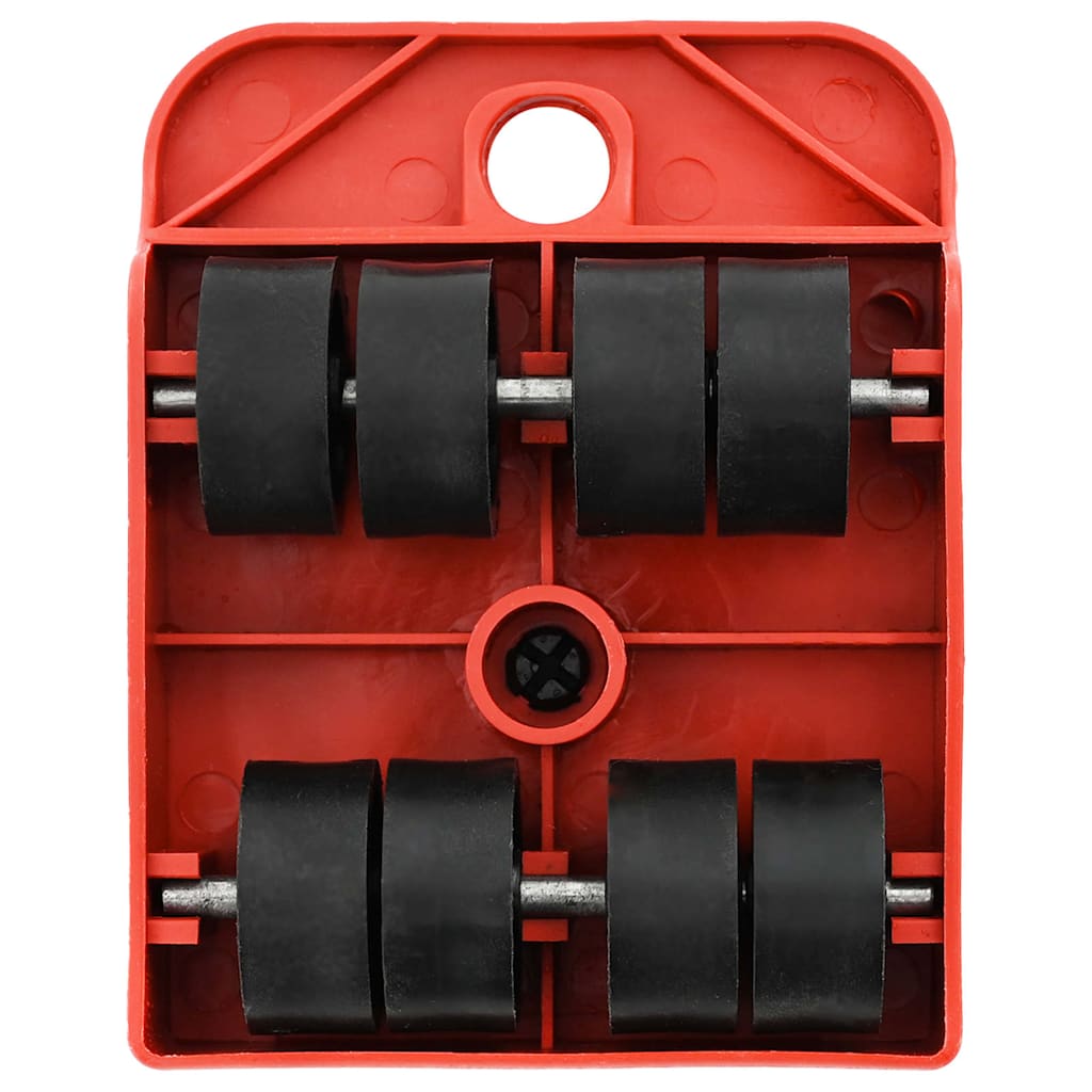 Furniture Rollers 8 pcs with Lifters Red 9,8x7,5x3 cm 150 kg