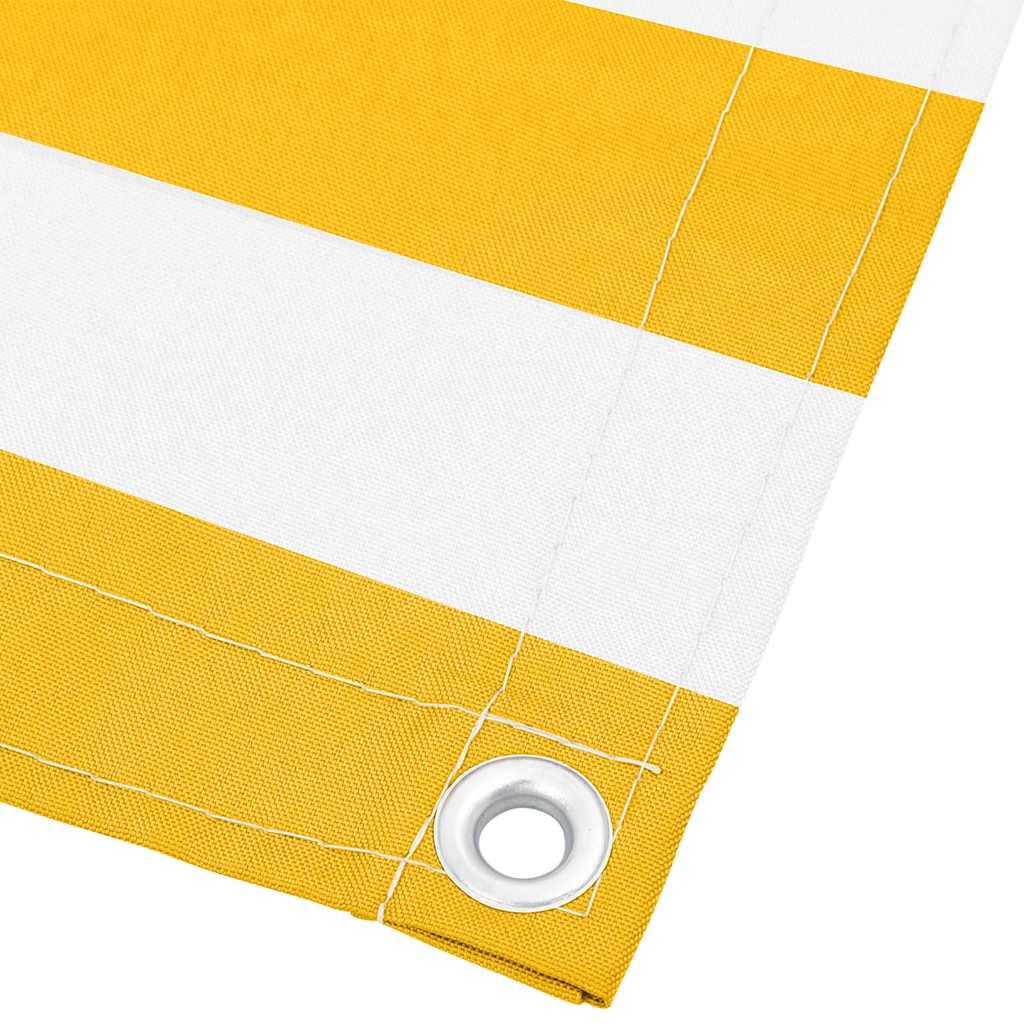 Balcony Screen Yellow and White Stripe 90x1000 cm