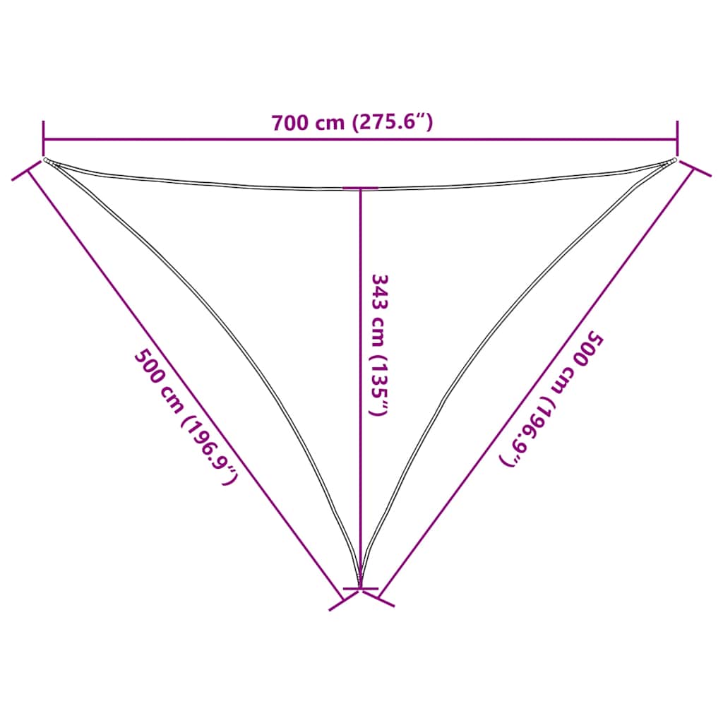 Sun Shade Sail Yellow 7x5x5 m 100% Polyester Oxford