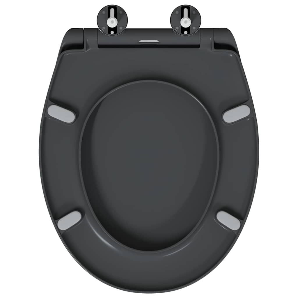 Toilet Seat Anthracite 47 x 37 x 4 cm Duroplast