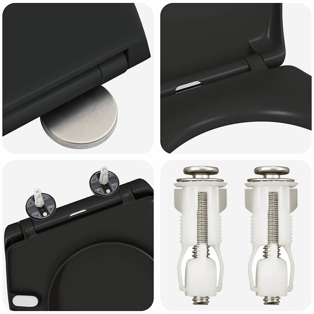 Toilet Seat Black 47 x 37 x 4 cm Duroplast