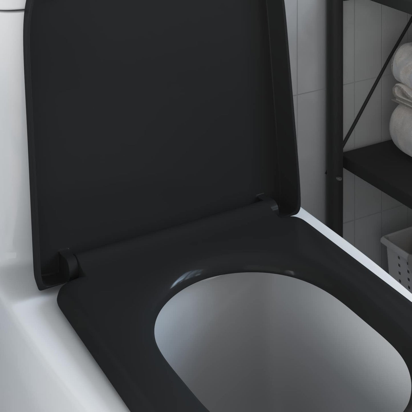 Toilet Seat Black 49 x 36 x 4 cm Duroplast