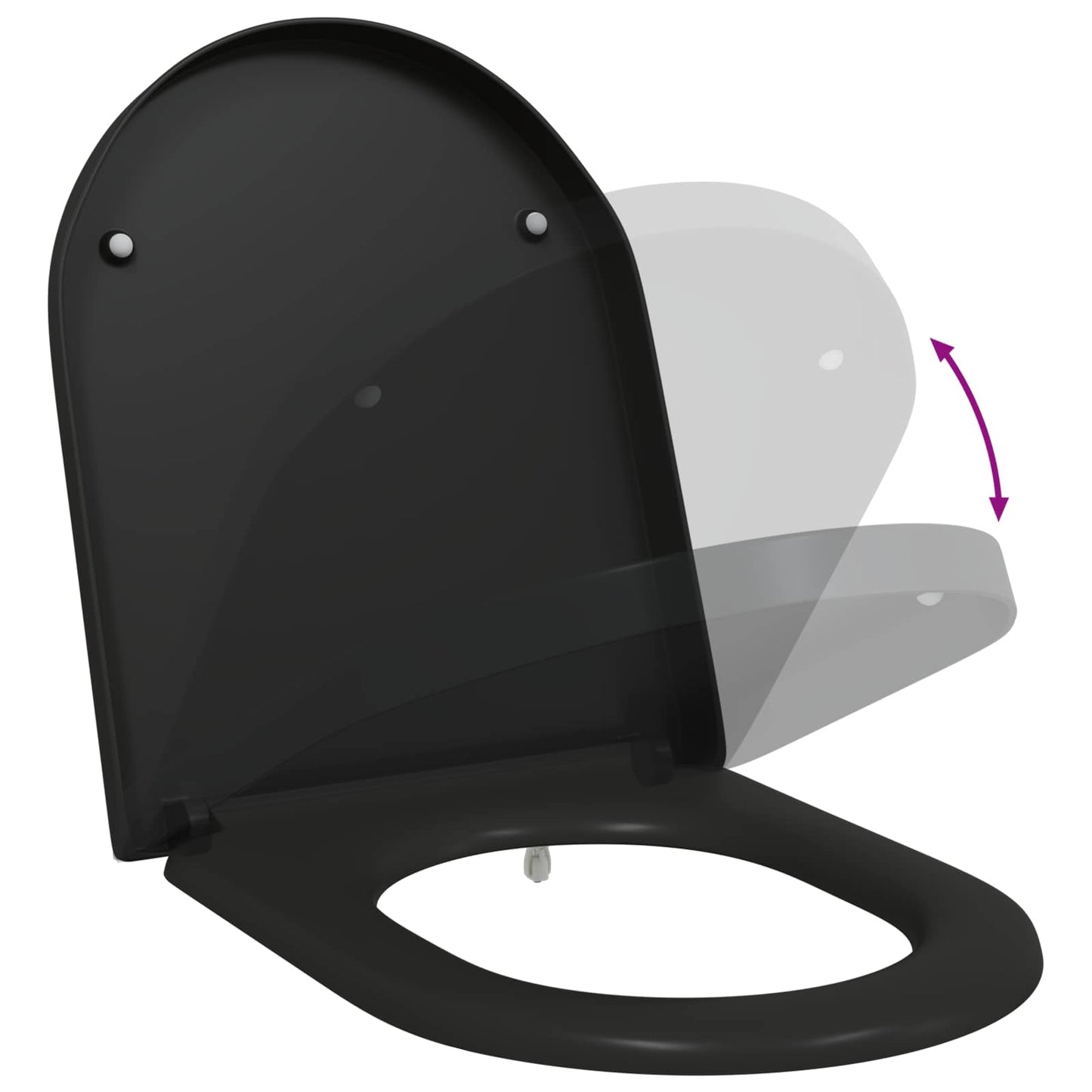 Toilet Seat Black 49 x 36 x 4 cm Duroplast