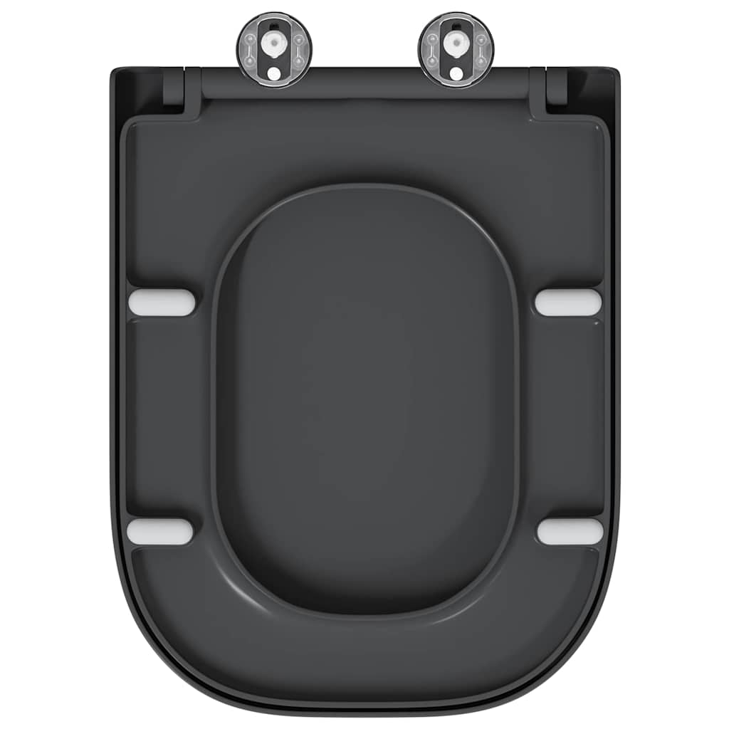vidaXL Quick Release Toilet Seat Anthracite 44.5 x 35 x 3.6 cm