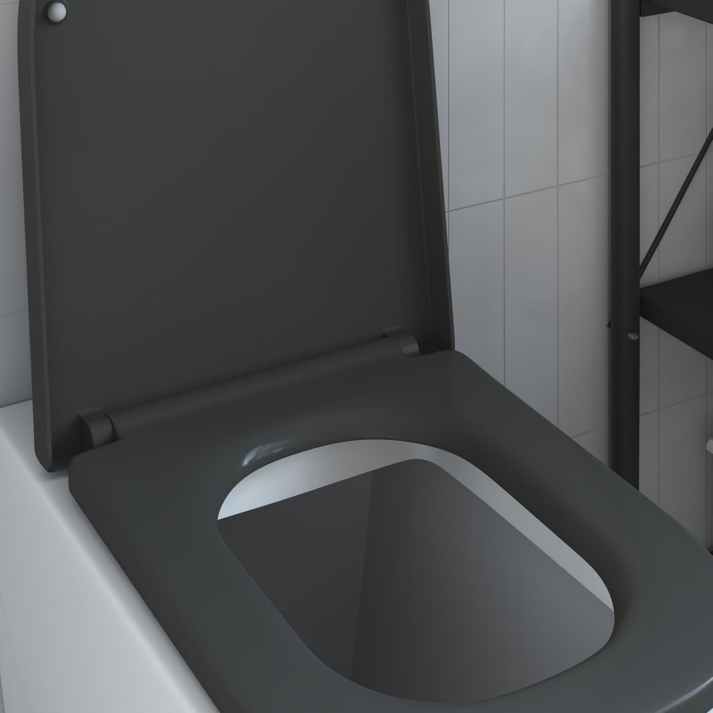 Toilet Seat Anthracite 47.5 x 35 x 3.6 cm Duroplast
