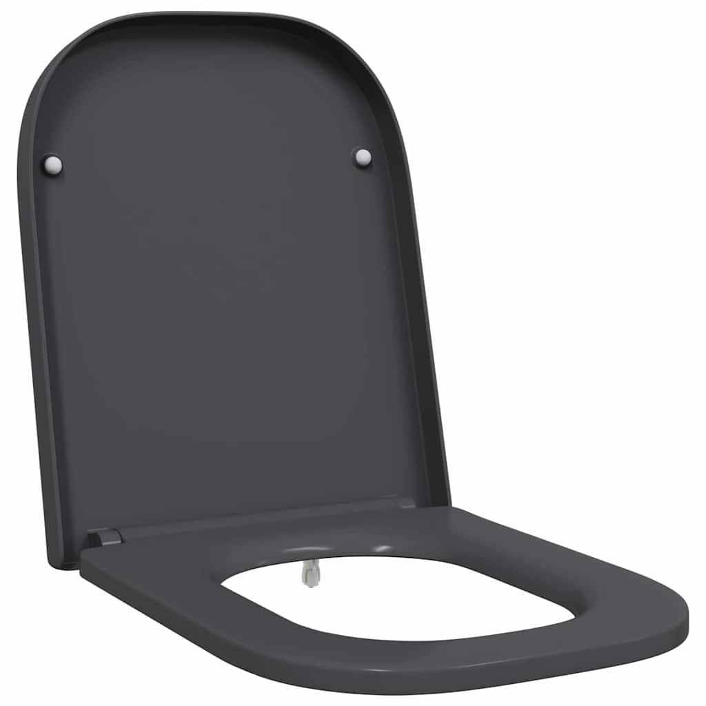 vidaXL Quick Release Toilet Seat Anthracite 44.5 x 35 x 3.6 cm