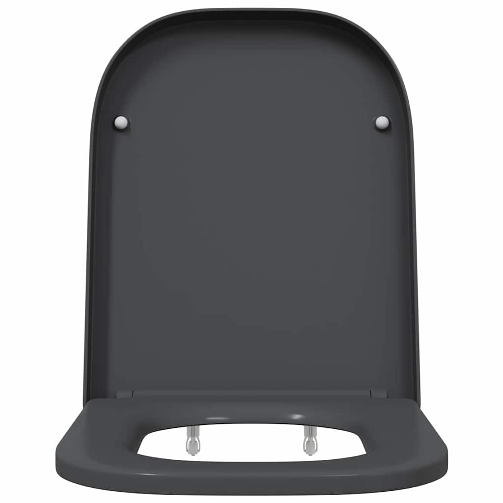 vidaXL Quick Release Toilet Seat Anthracite 44.5 x 35 x 3.6 cm