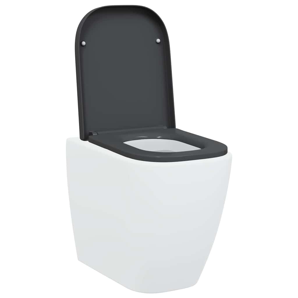 vidaXL Quick Release Toilet Seat Anthracite 44.5 x 35 x 3.6 cm