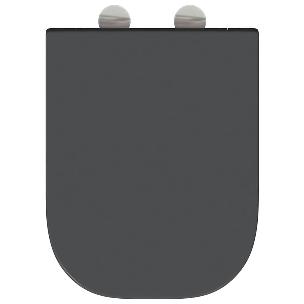 vidaXL Quick Release Toilet Seat Anthracite 44.5 x 35 x 3.6 cm
