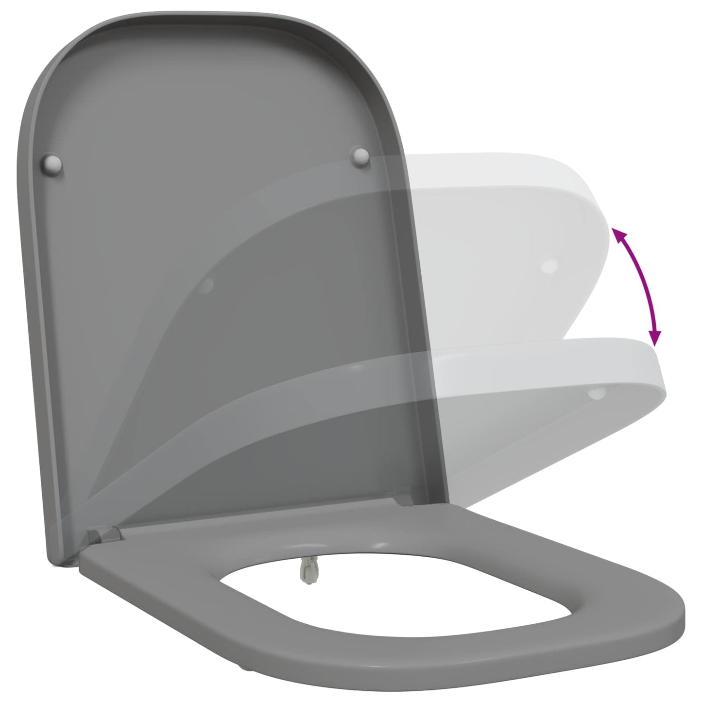 Toilet Seat Grey 47.5 x 35 x 3.6 cm Duroplast
