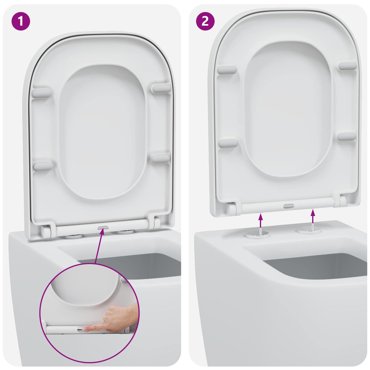 Toilet Seat White 47.5 x 35 x 3.6 cm Duroplast