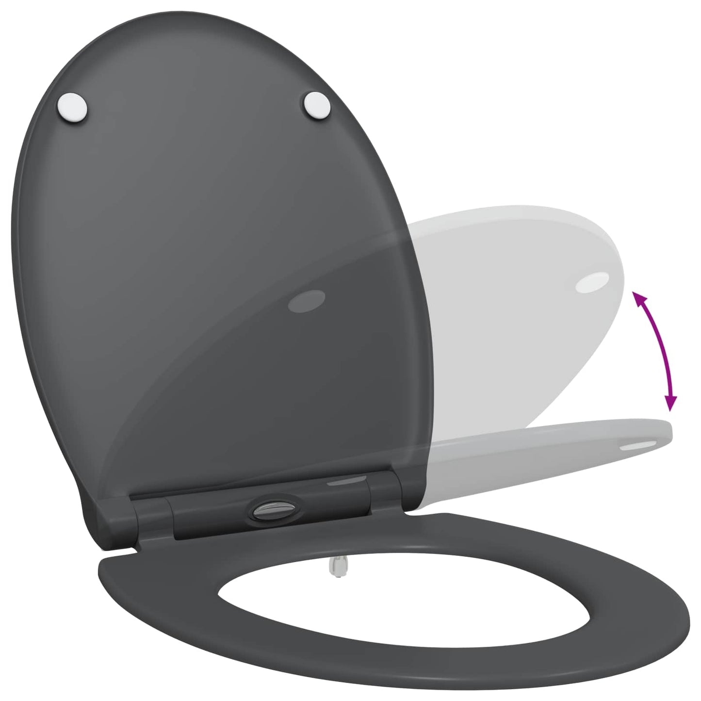 Toilet Seat Anthracite 47 x 37.5 x 3.8 cm Duroplast