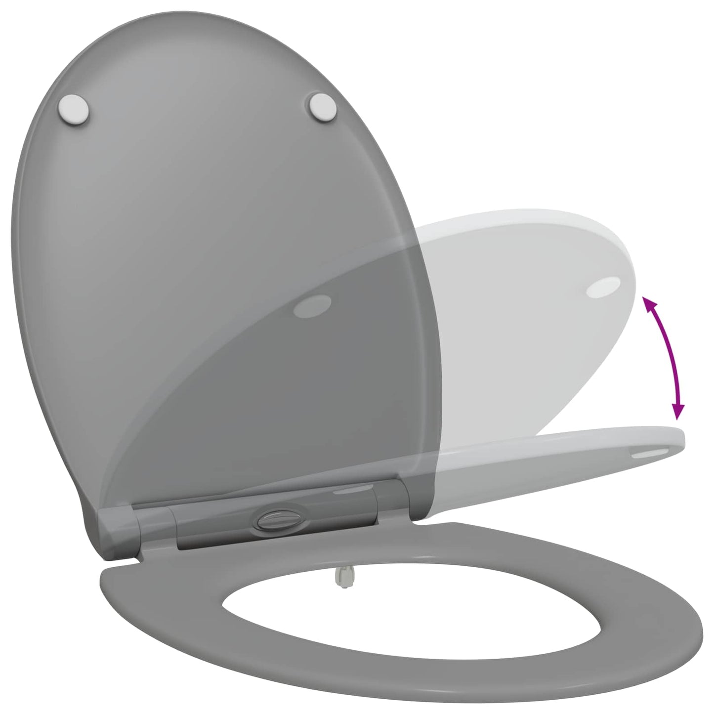 Toilet Seat Grey 47 x 37.5 x 3.8 cm Duroplast