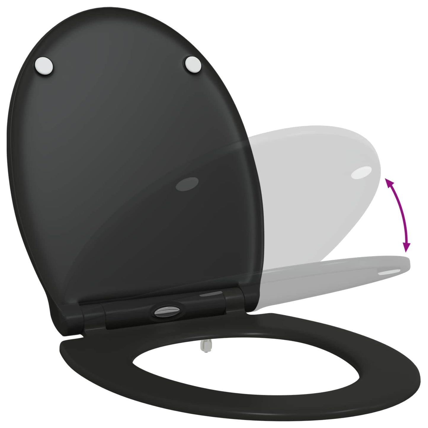 Toilet Seat Black 47 x 37.5 x 3.8 cm Duroplast