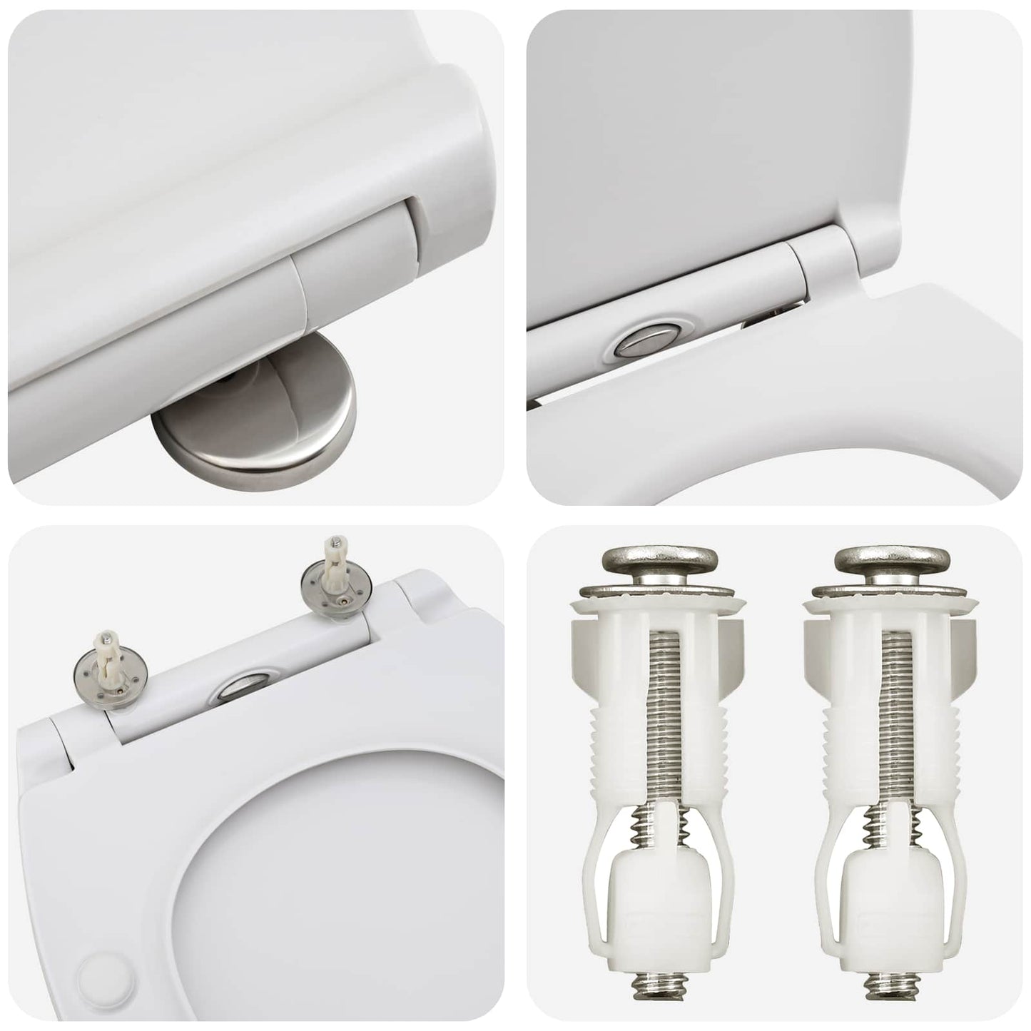 Toilet Seat White 47 x 37.5 x 3.8 cm Duroplast