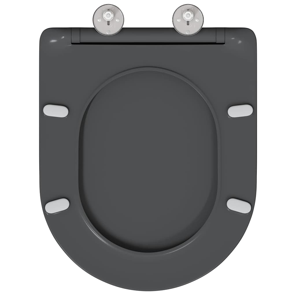 Toilet Seat Anthracite 47 x 36 x 3.4 cm Duroplast