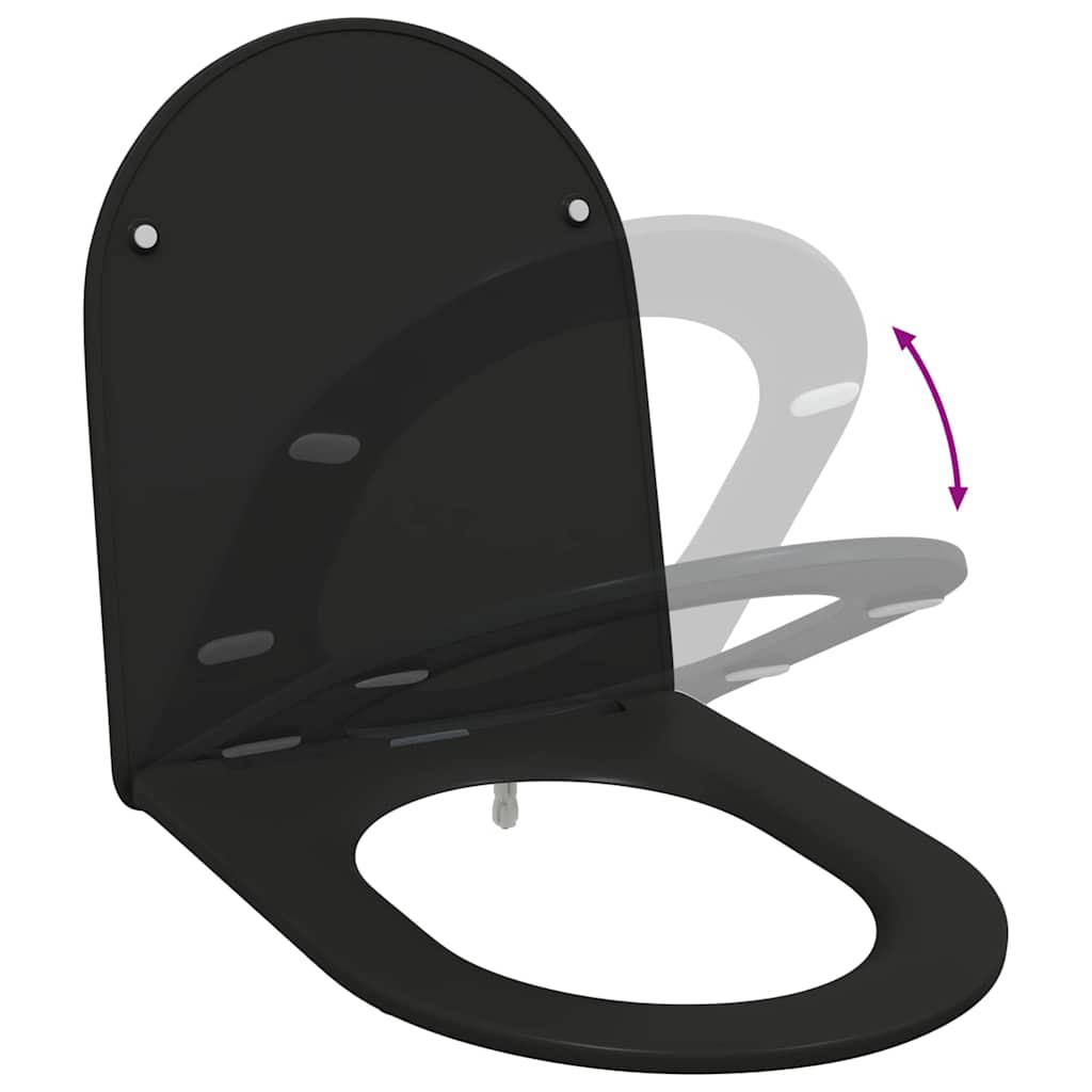 Toilet Seat Black 47 x 36 x 3.4 cm Duroplast