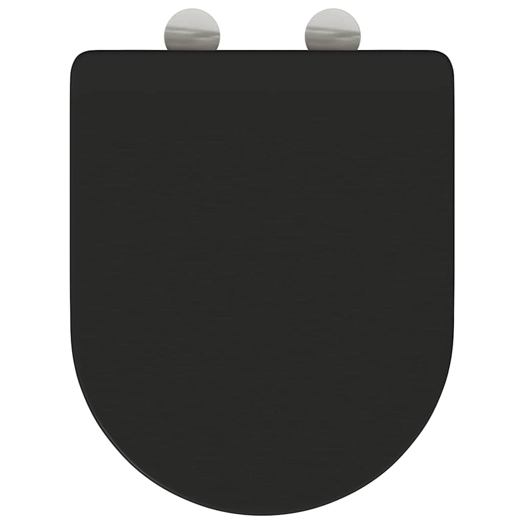 Toilet Seat Black 47 x 36 x 3.4 cm Duroplast