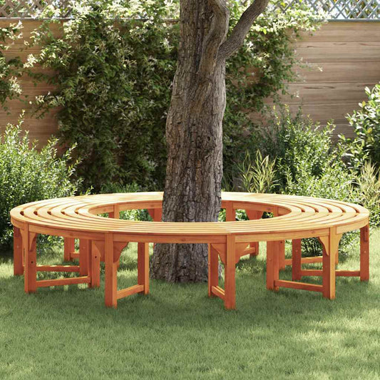 Tree Bench 8 -Seater 2 pcs 160 x 80 x 45cm Natural