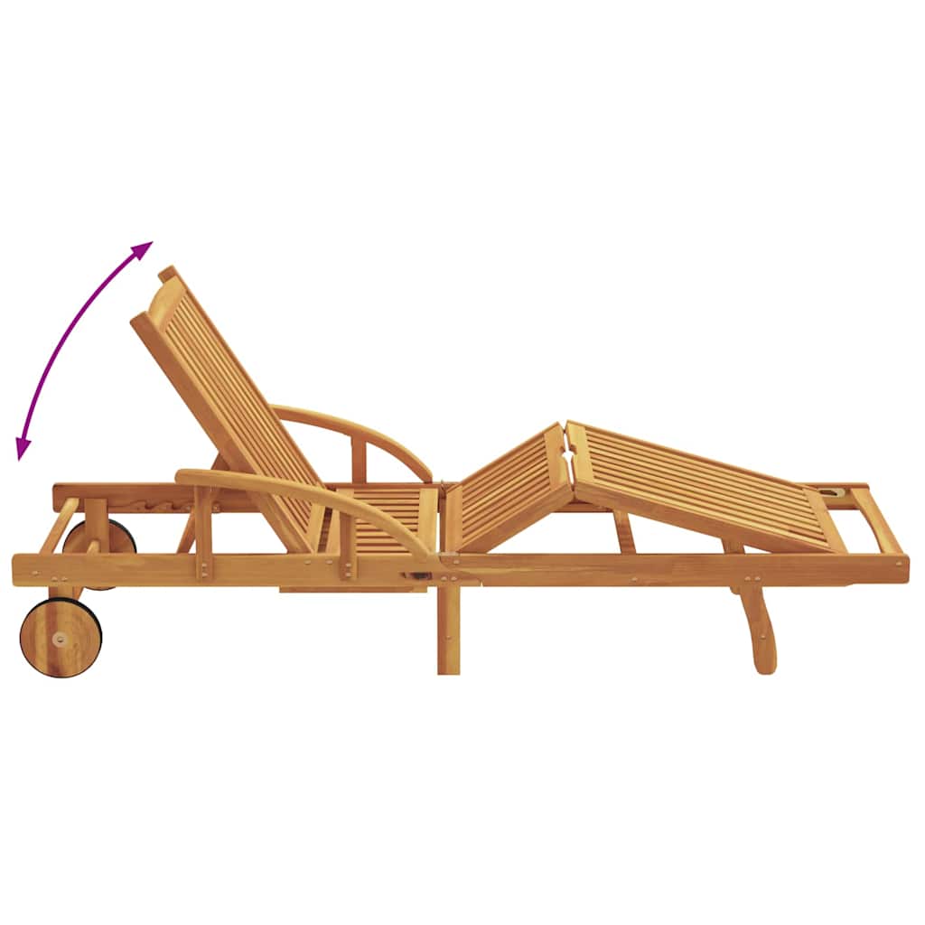 Sun Lounger 2 pcs Red 200 x 67 x 84 cm Solid Acacia Wood