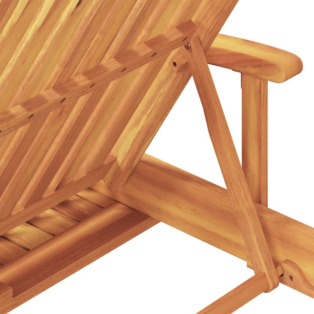Sun Lounger 2 pcs Red Solid Acacia Wood