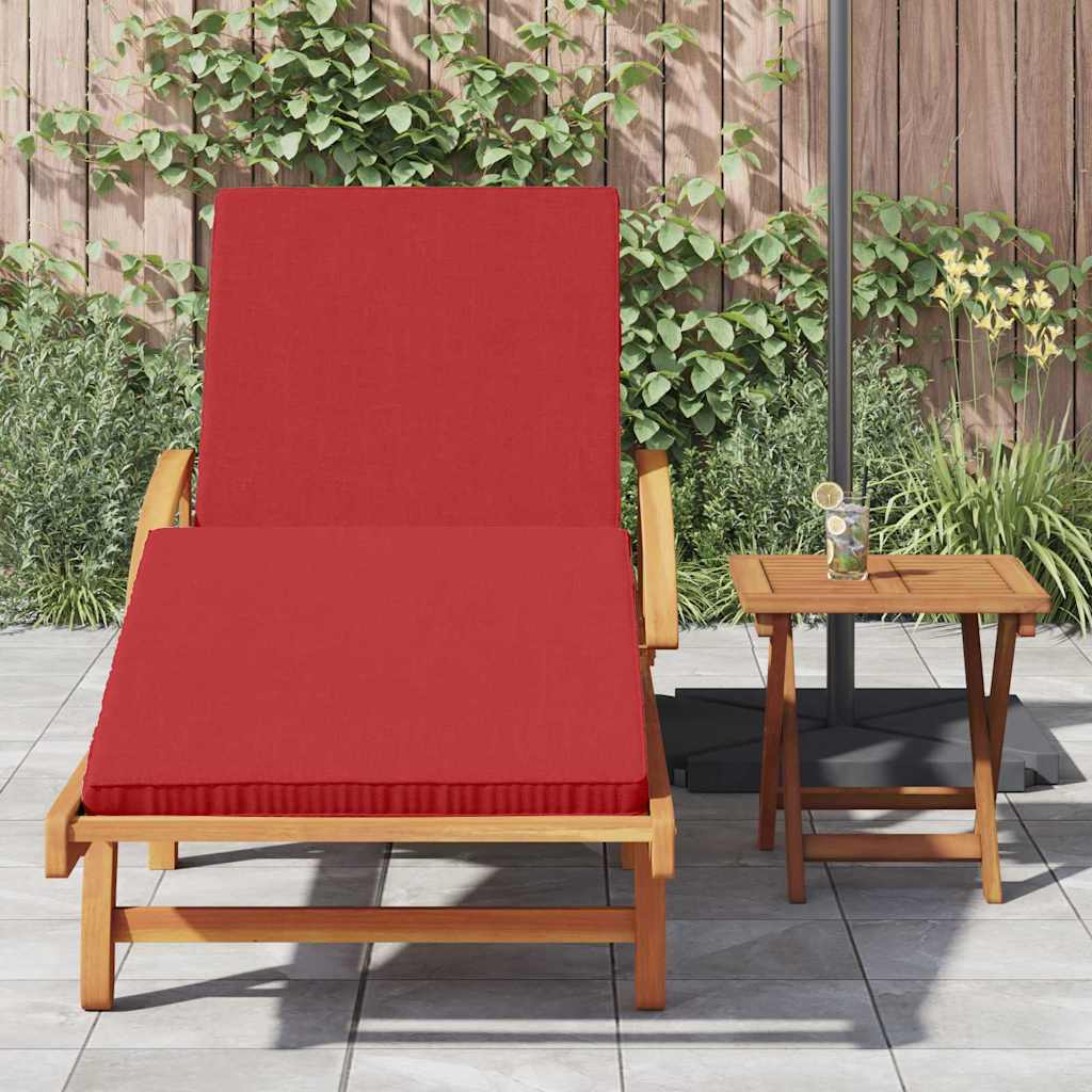 Sun Lounger 2 pcs Red Solid Acacia Wood