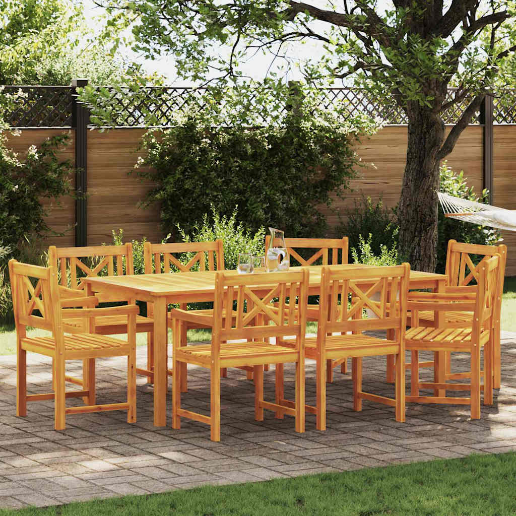 Outdoor Bench 8 pcs Natural 56 x 55.5 x 90 cm Solid Acacia Wood