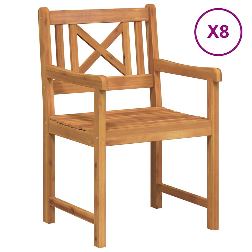 Outdoor Bench 8 pcs Natural 56 x 55.5 x 90 cm Solid Acacia Wood
