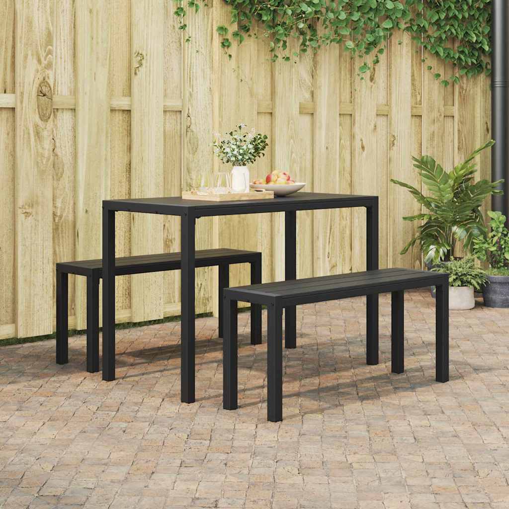 Garden Dining Set 3 pcs Anthracite Steel