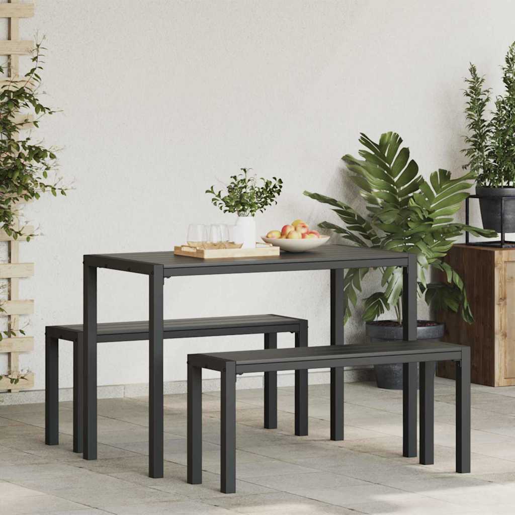 Garden Dining Set 3 pcs Anthracite Steel