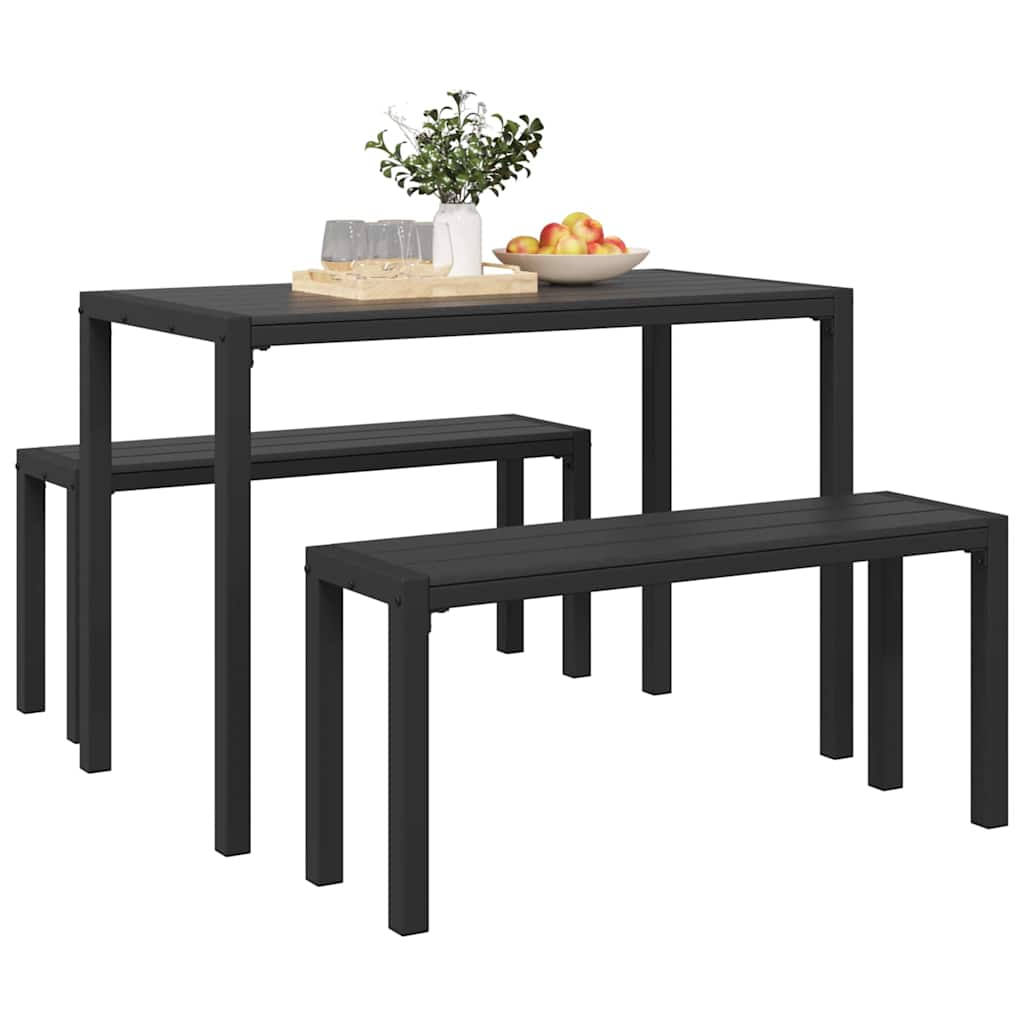 Garden Dining Set 3 pcs Anthracite Steel