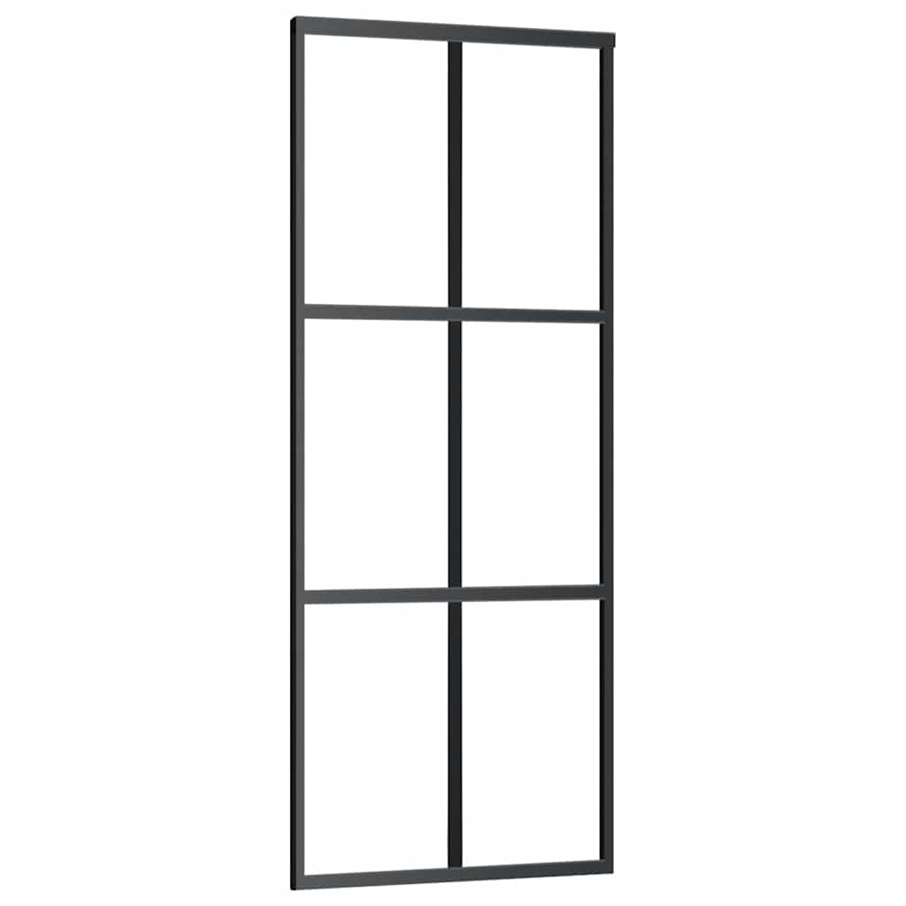 Sliding Door with Hardware Set 76x205 cm ESG Glass&Aluminium