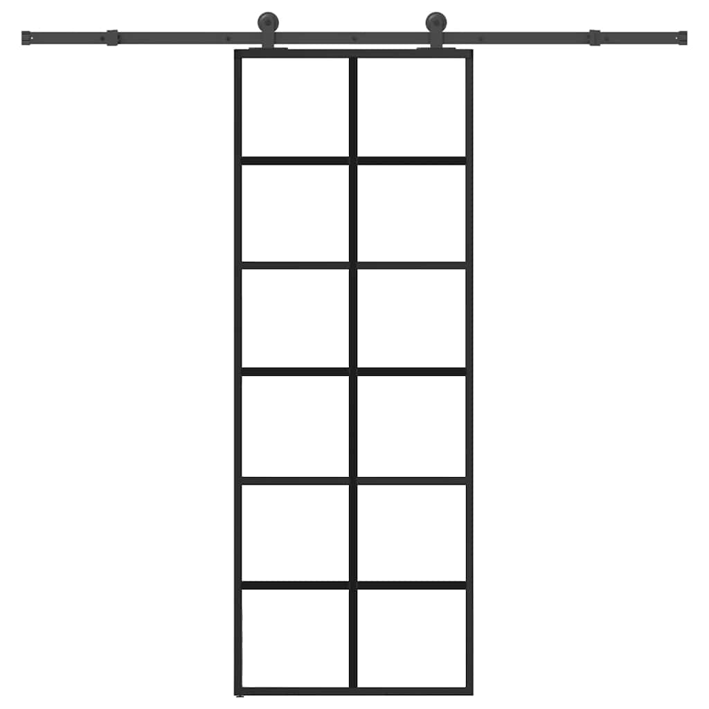 Sliding Door with Hardware Set 76x205 cm ESG Glass&Aluminium