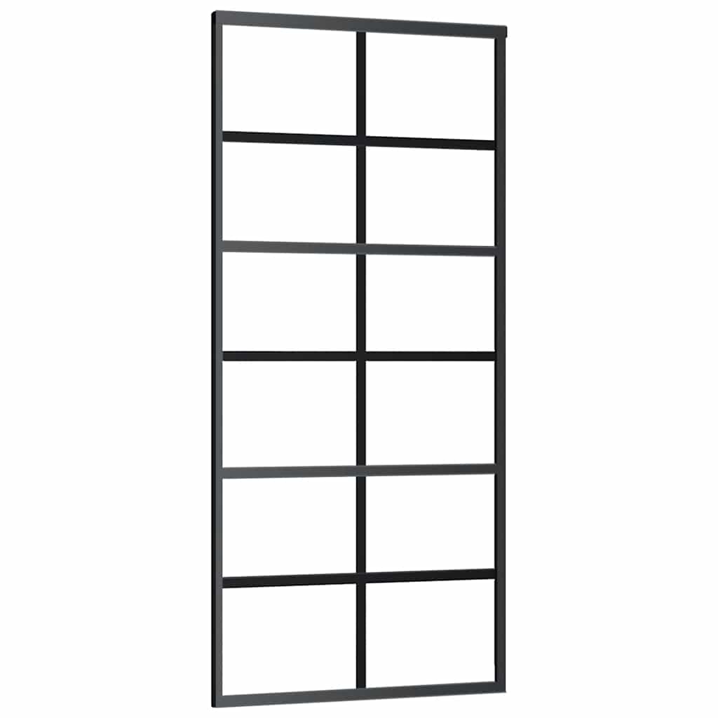 Sliding Door with Hardware Set 90x205 cm ESG Glass&Aluminium