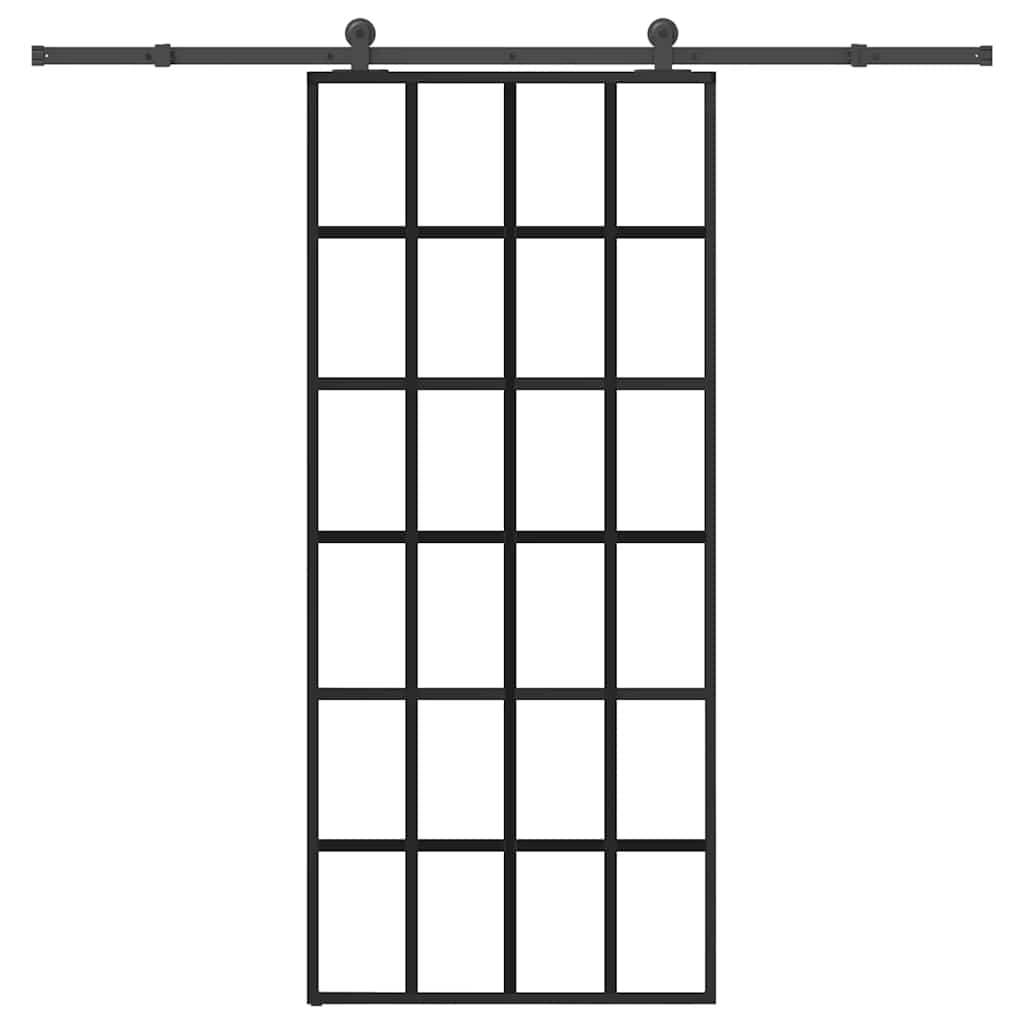 Sliding Door with Hardware Set 90x205 cm ESG Glass&Aluminium