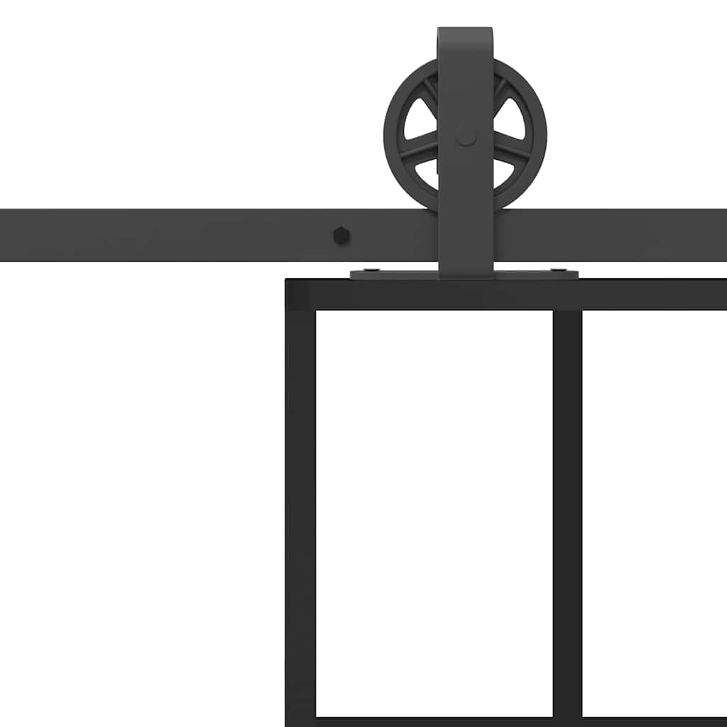 Sliding Door with Hardware Set 90x205 cm ESG Glass&Aluminium