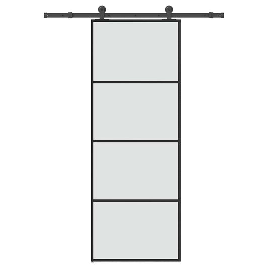 Sliding Door with Hardware Set 76x205 cm ESG Glass&Aluminium