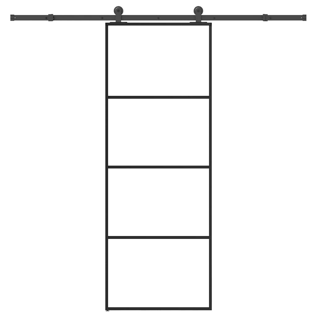 Sliding Door with Hardware Set 76x205 cm ESG Glass&Aluminium