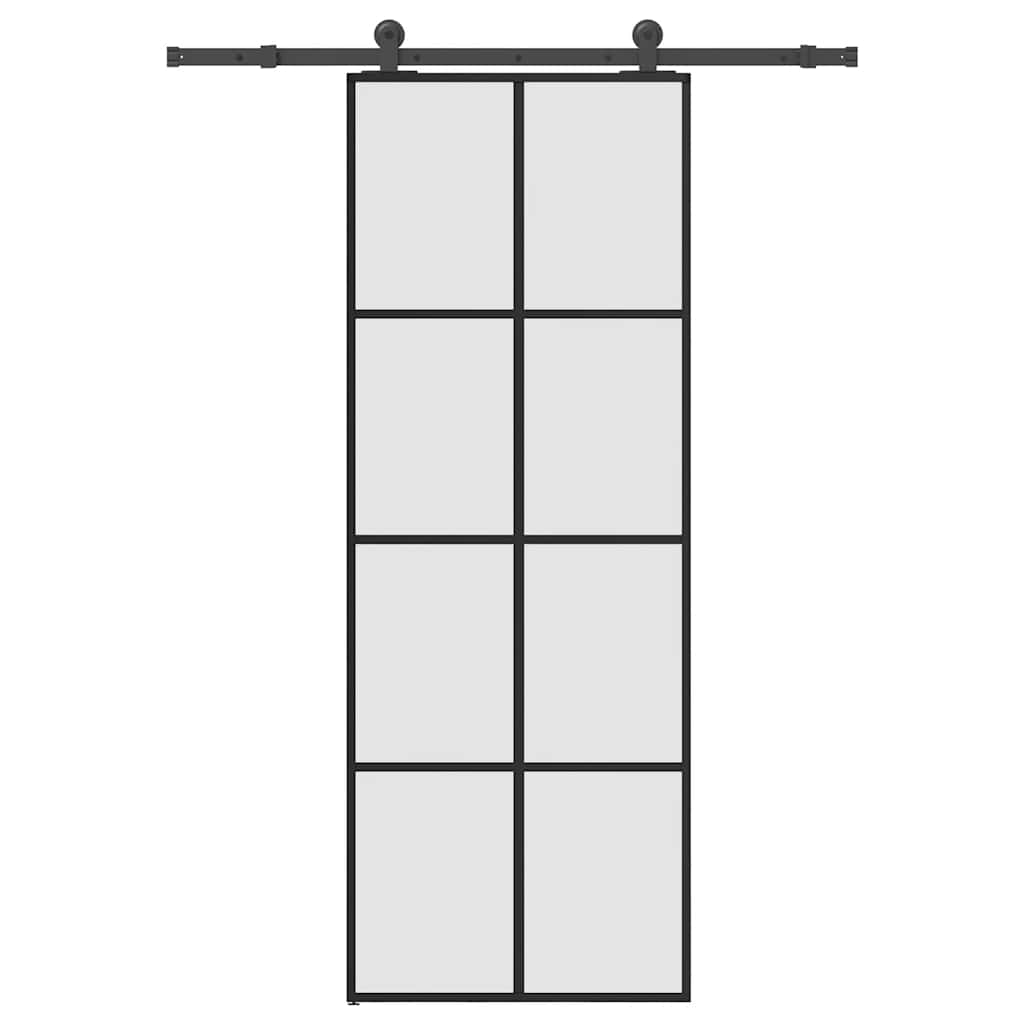 Sliding Door with Hardware Set 76x205 cm ESG Glass&Aluminium