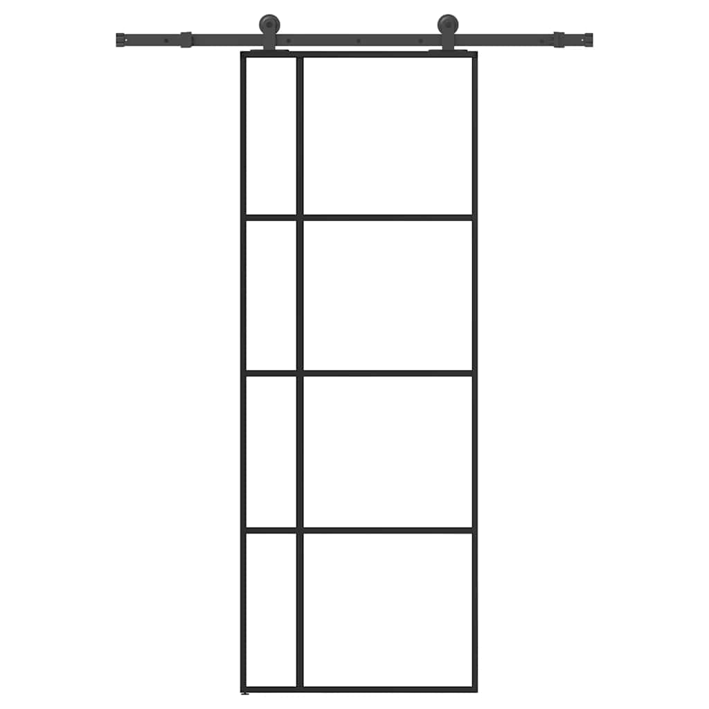 Sliding Door with Hardware Set 76x205 cm ESG Glass&Aluminium