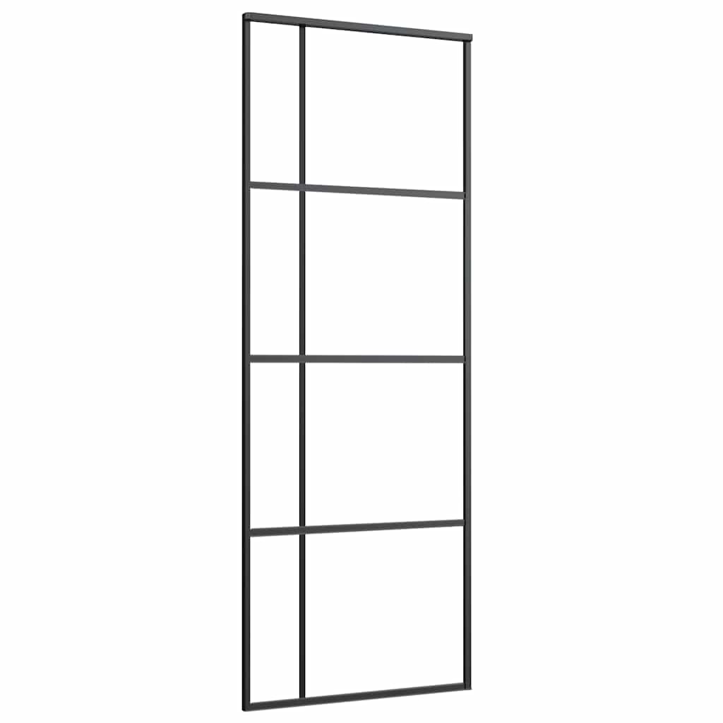 Sliding Door with Hardware Set 76x205 cm ESG Glass&Aluminium